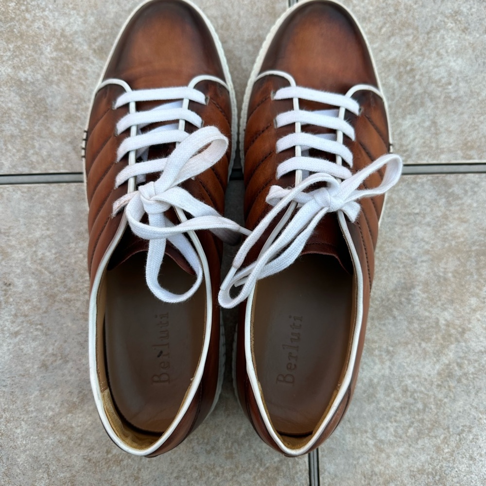 Berluti Low Top Sneakers In Brown Leather Athletic Shoes Sneakers - Picture 8 of 15
